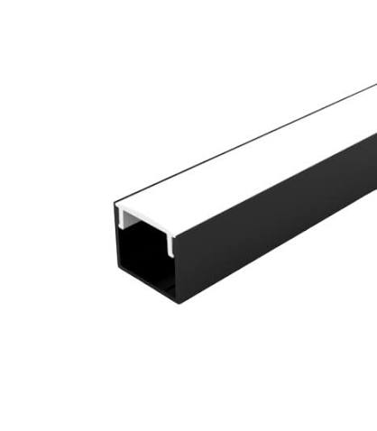 Perfil Alumínio Fita Led Sobrepor Preto Fosco 17 x 14 x 3 Metro
