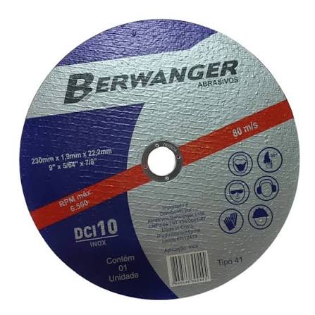 Disco de corte 9" 1,9 x 22x2 inox - BERWANGER