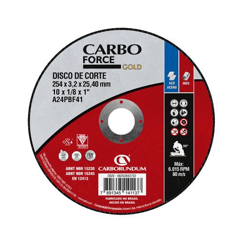 Disco de corte 10" 25,4 LTW 2T - CARBO FORCE